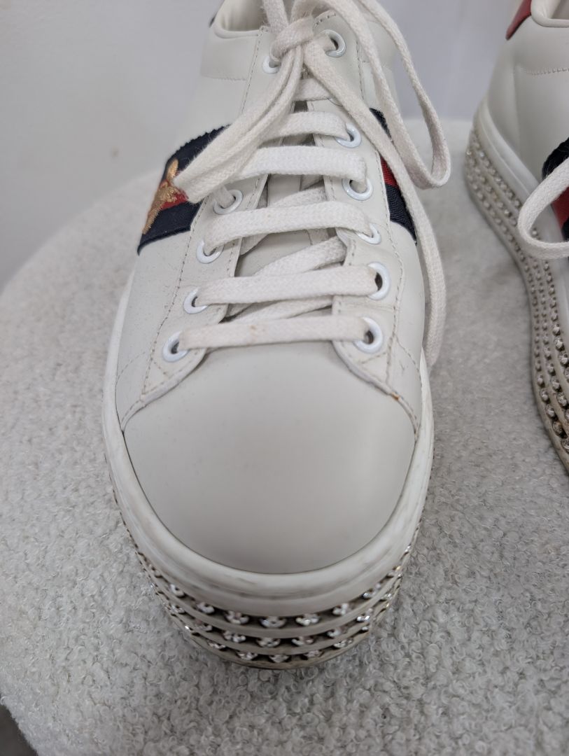 Gucci Ace Platform Crystal Sneakers. Size 37.5.