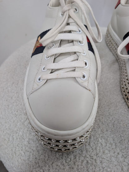 Gucci Ace Platform Crystal Sneakers. Size 37.5.