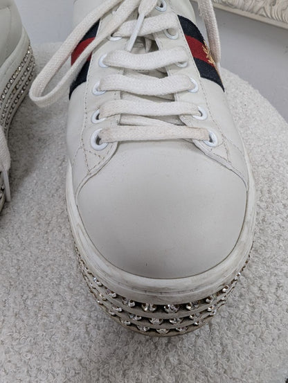 Gucci Ace Platform Crystal Sneakers. Size 37.5.