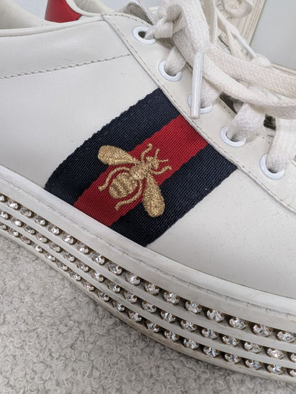 Gucci Ace Platform Crystal Sneakers. Size 37.5.