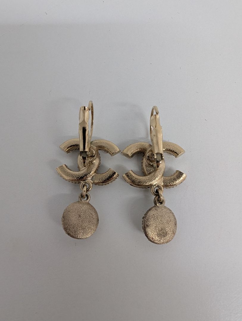 Chanel Faux Pearl Drop Earrings
