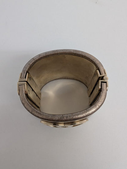 Chanel Gold Leather Hinge Bracelet