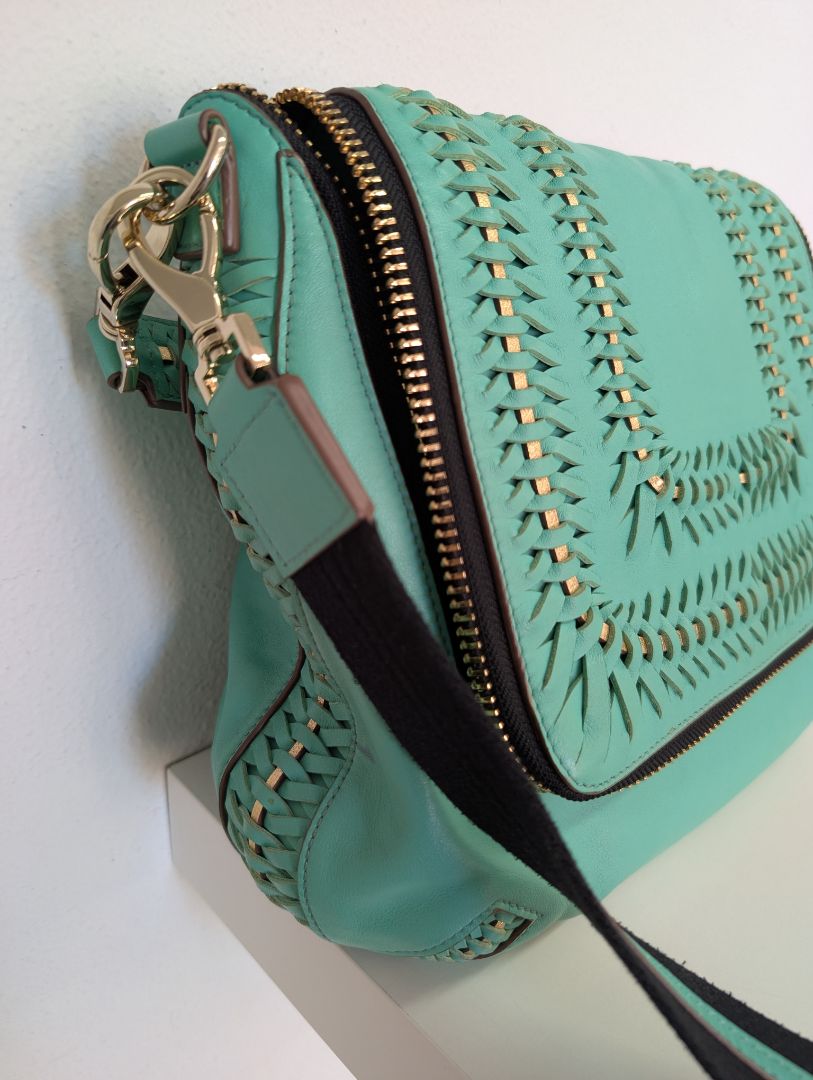 Anya Hindmarch Mint Green Leather Satchel Crossbody Bag