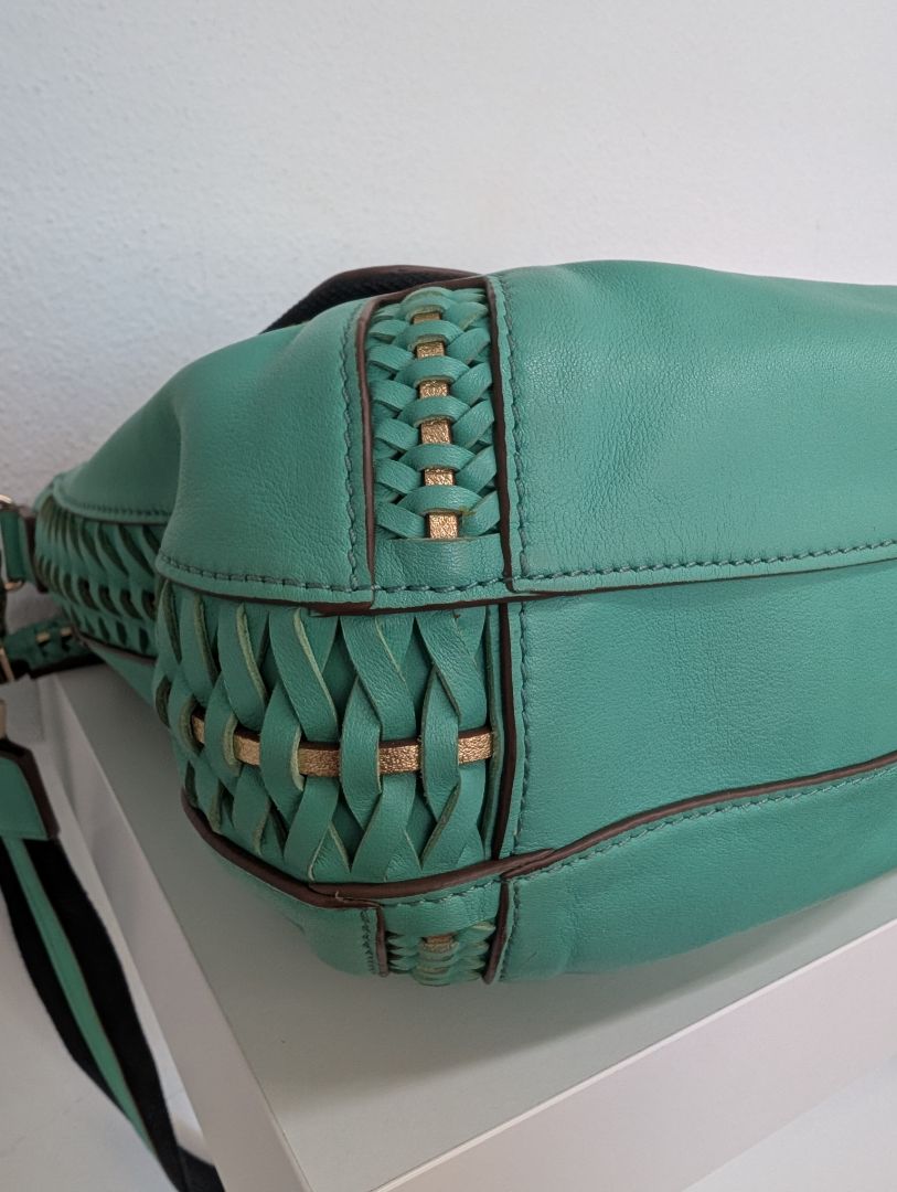 Anya Hindmarch Mint Green Leather Satchel Crossbody Bag
