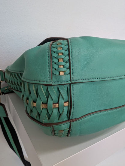 Anya Hindmarch Mint Green Leather Satchel Crossbody Bag