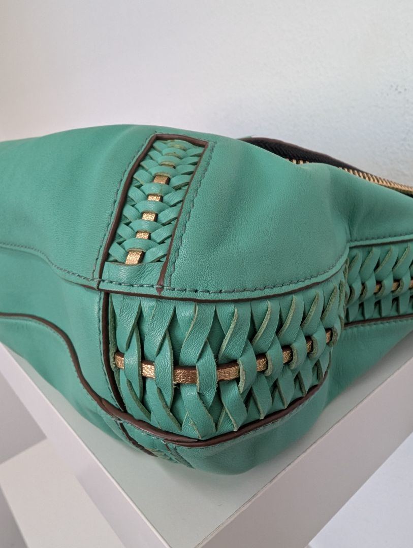 Anya Hindmarch Mint Green Leather Satchel Crossbody Bag