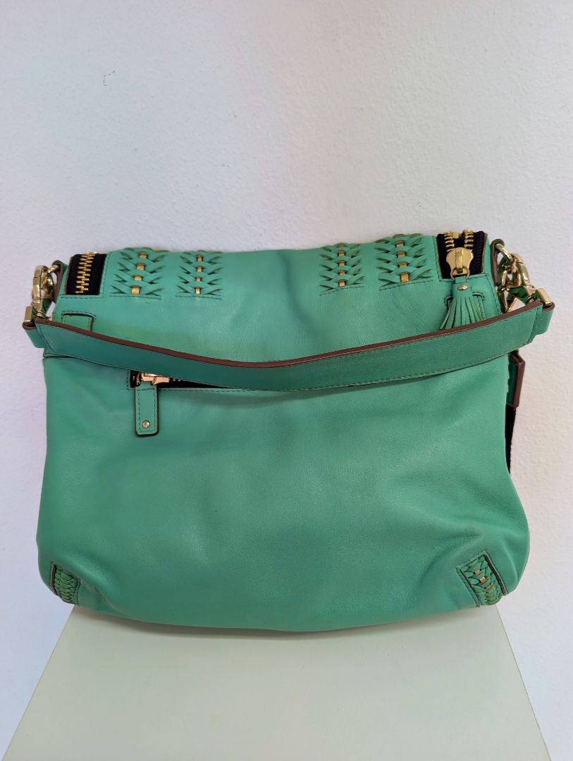 Anya Hindmarch Mint Green Leather Satchel Crossbody Bag