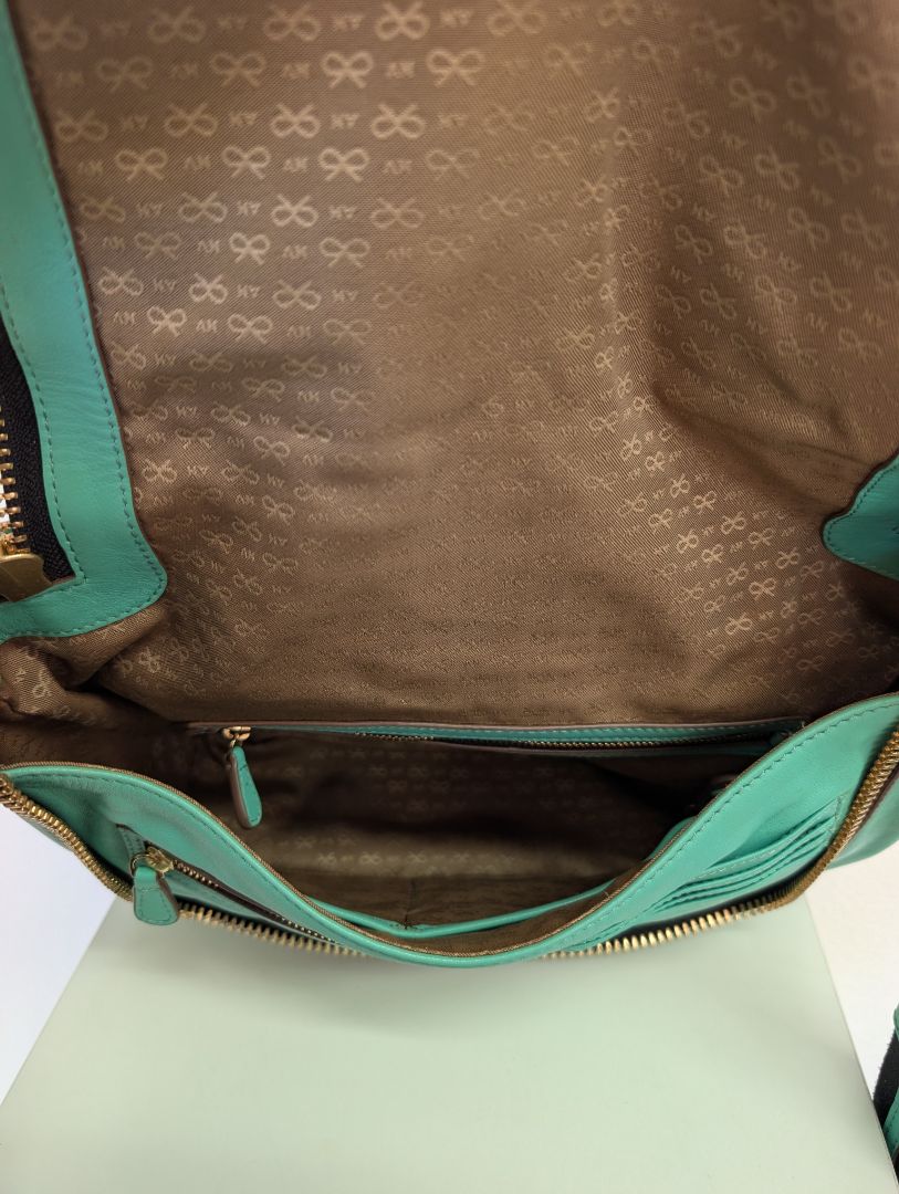 Anya Hindmarch Mint Green Leather Satchel Crossbody Bag