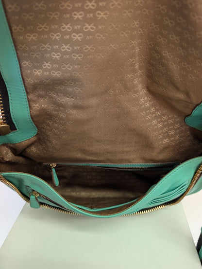 Anya Hindmarch Mint Green Leather Satchel Crossbody Bag