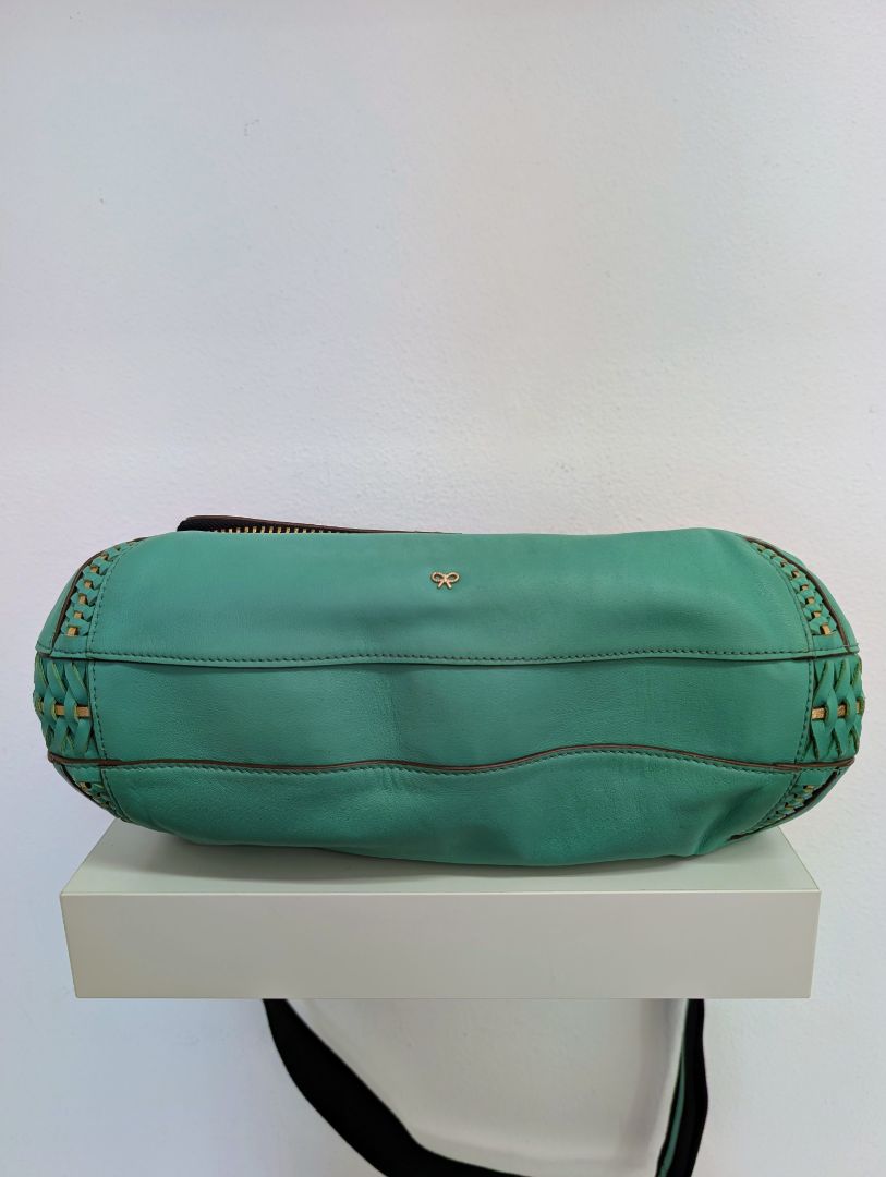 Anya Hindmarch Mint Green Leather Satchel Crossbody Bag