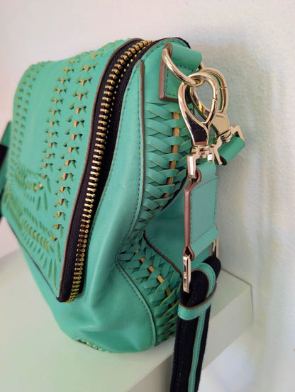 Anya Hindmarch Mint Green Leather Satchel Crossbody Bag