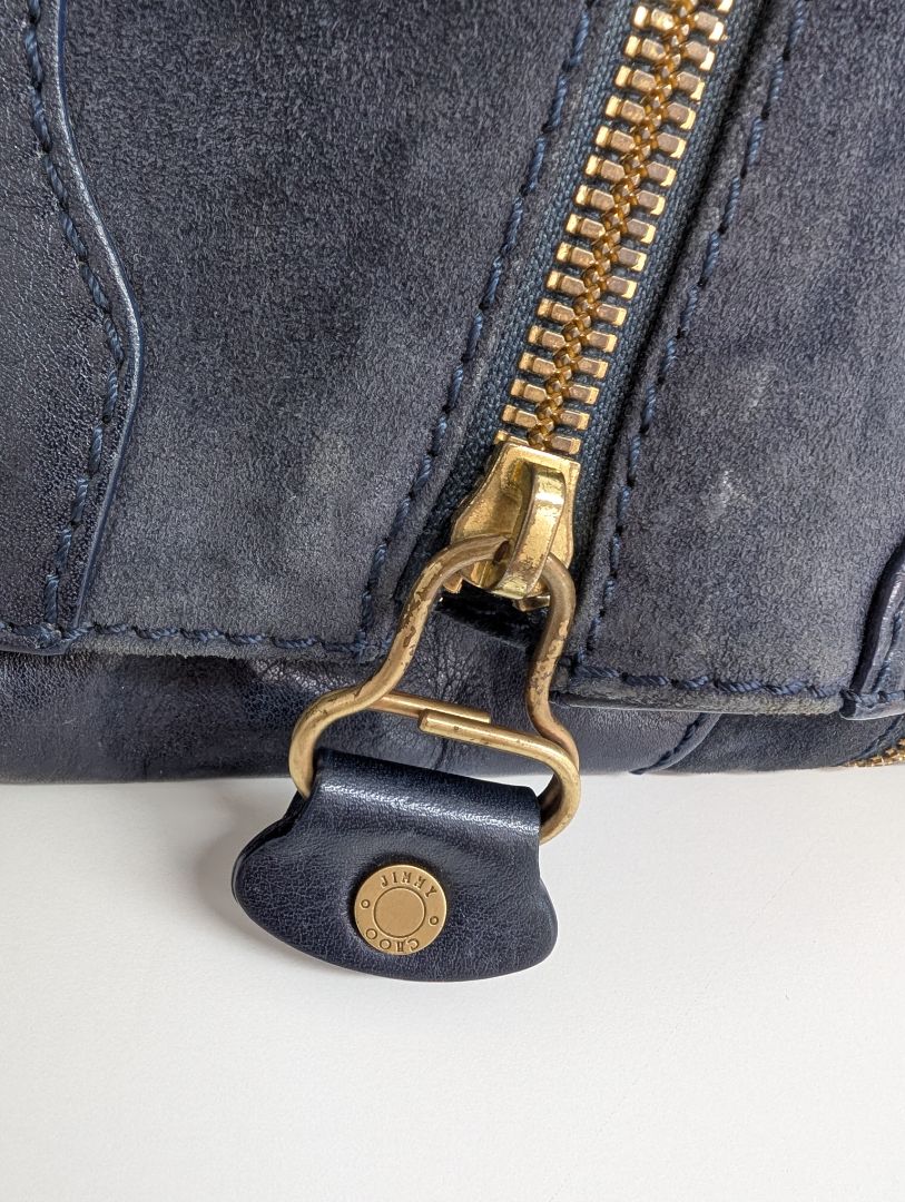 Jimmy Choo Navy Leather Clutch Bag