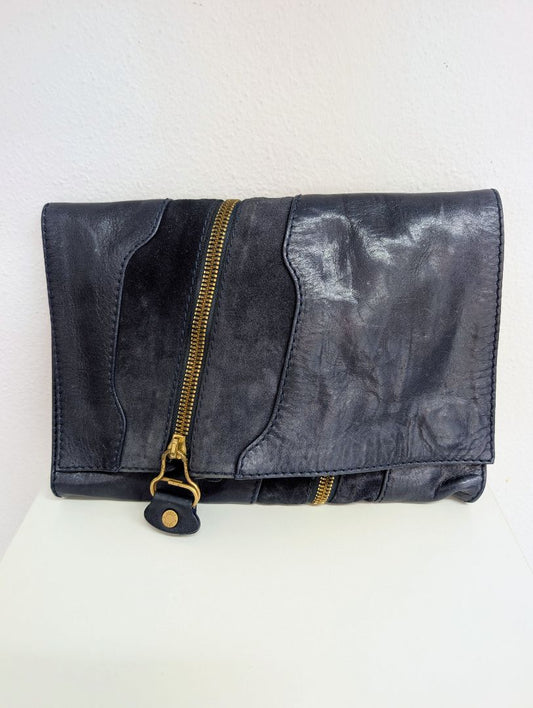 Jimmy Choo Navy Leather Clutch Bag