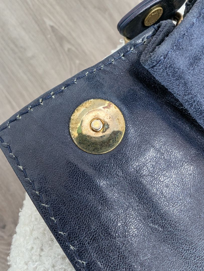 Jimmy Choo Navy Leather Clutch Bag