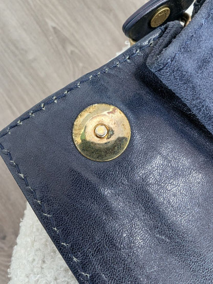 Jimmy Choo Navy Leather Clutch Bag