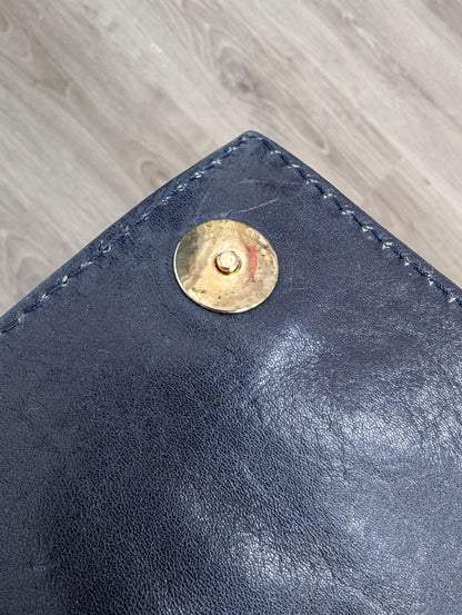 Jimmy Choo Navy Leather Clutch Bag