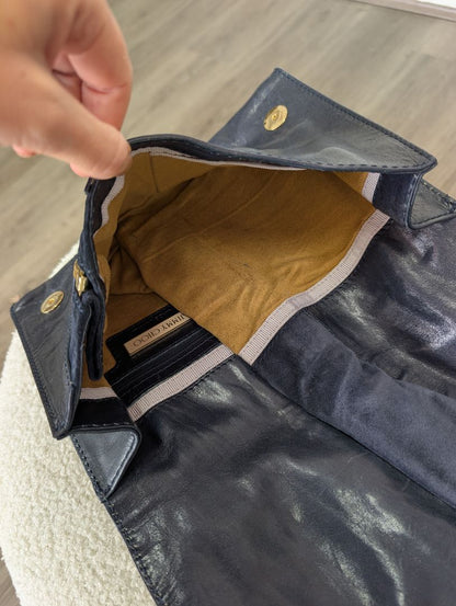Jimmy Choo Navy Leather Clutch Bag