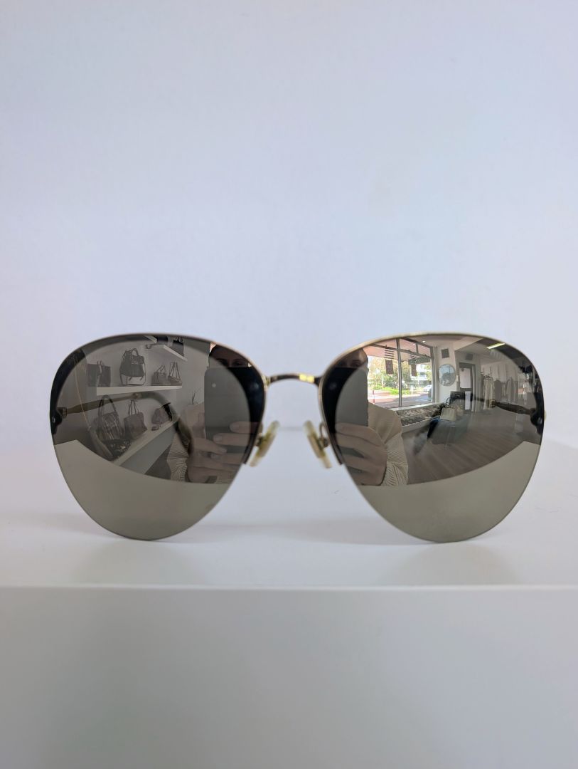 Miu Miu Gold Mirror Aviator Sunglasses
