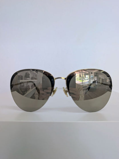 Miu Miu Gold Mirror Aviator Sunglasses