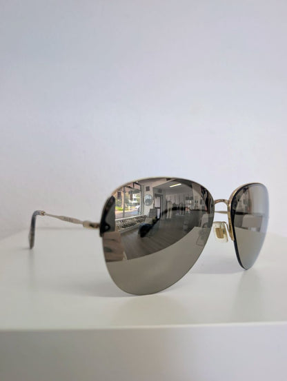 Miu Miu Gold Mirror Aviator Sunglasses