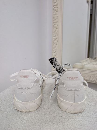 Off White Vulcanized Eco Canvas Sneaker. Size 39.