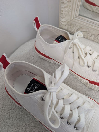 Christian Louboutin Pedro Junior Canvas Sneaker. Size 37.