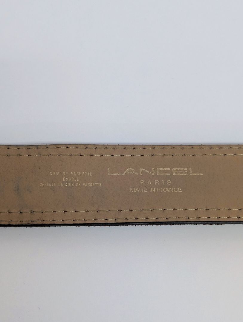 Lancel Brown Leather Gold Buckle Belt