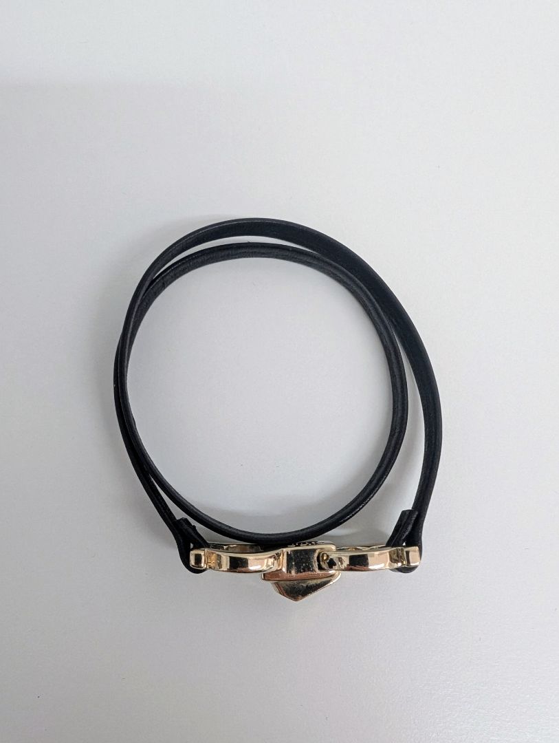 Salvatore Ferragamo Double Wrap Gancini Leather Bracelet