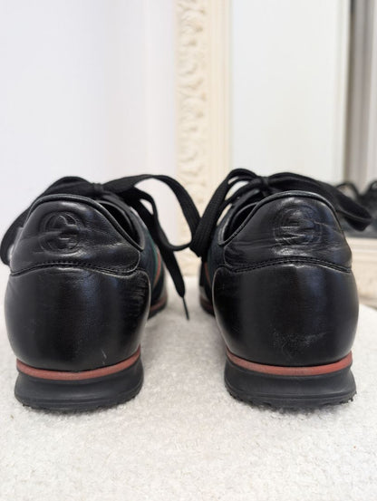 Gucci Black Stripe Guccissima Sneakers. Size 40.