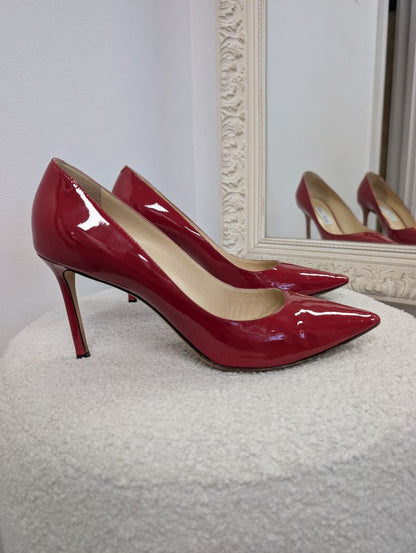 Jimmy Choo Red Patent Leather Pumps. Size 40.5.