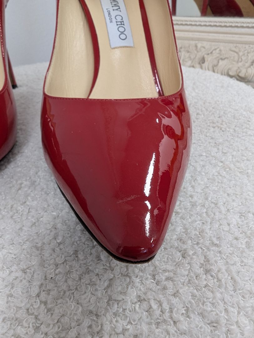 Jimmy Choo Red Patent Leather Pumps. Size 40.5.