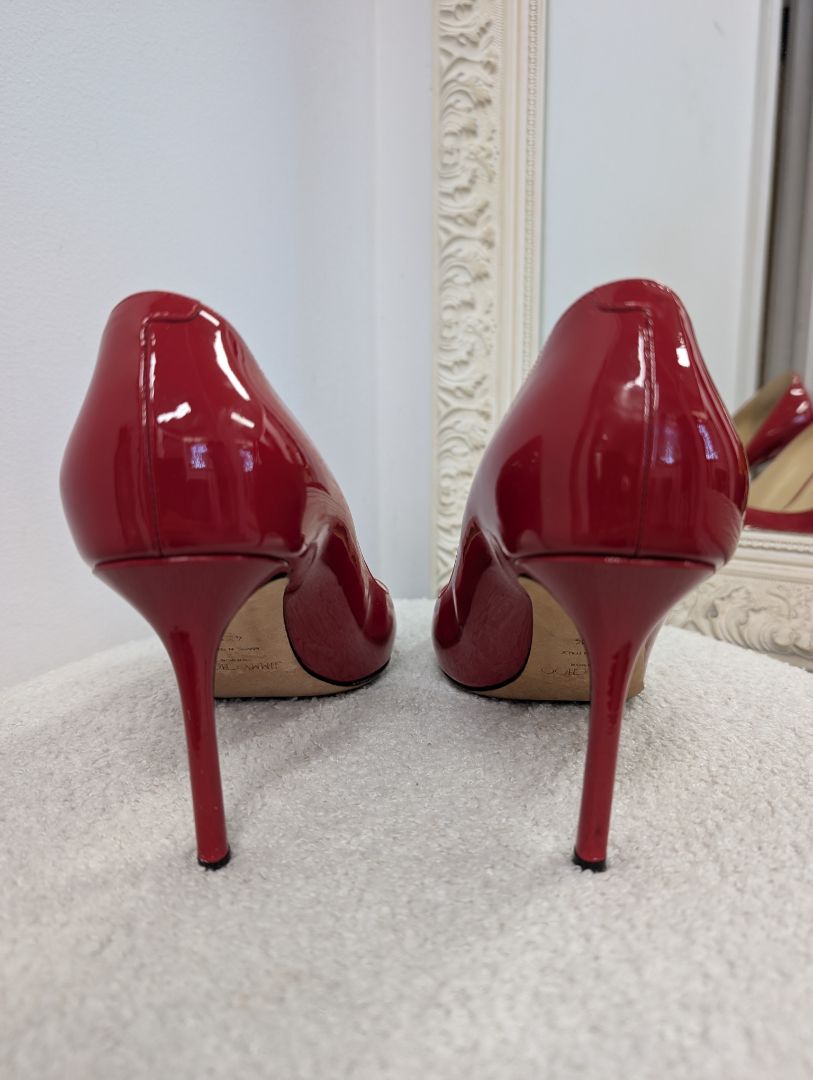Jimmy Choo Red Patent Leather Pumps. Size 40.5.