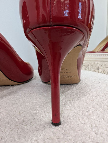 Jimmy Choo Red Patent Leather Pumps. Size 40.5.