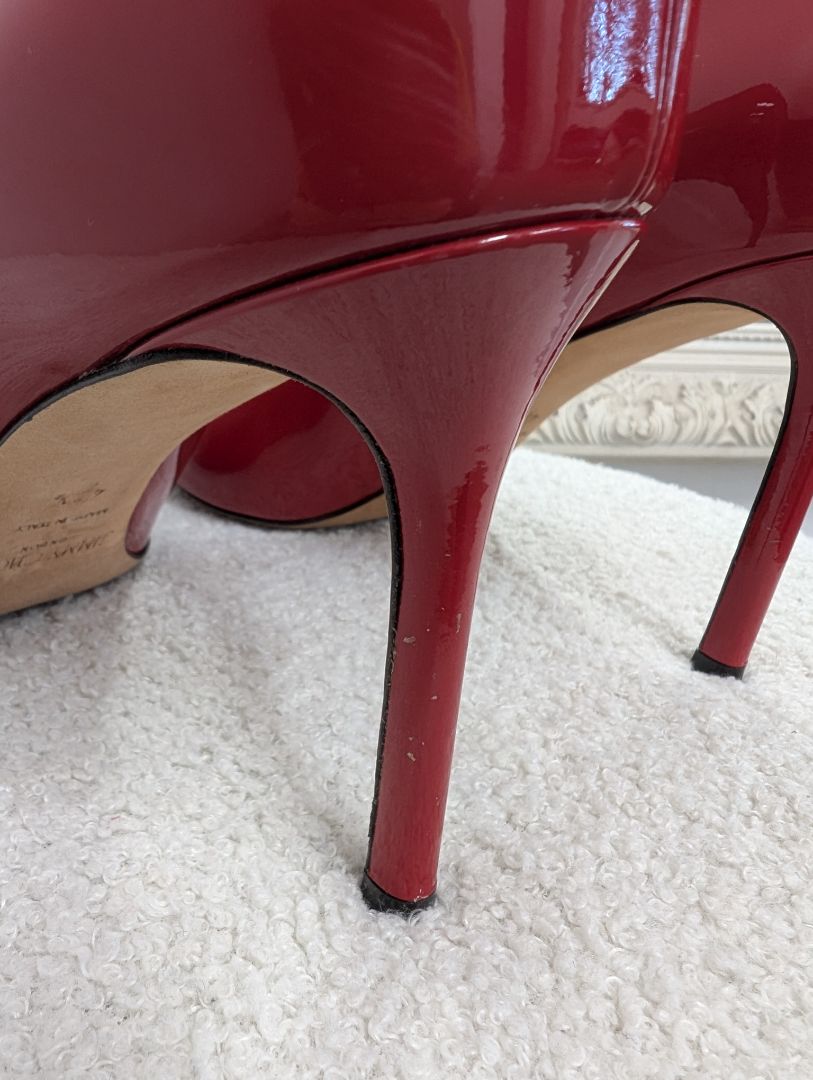 Jimmy Choo Red Patent Leather Pumps. Size 40.5.