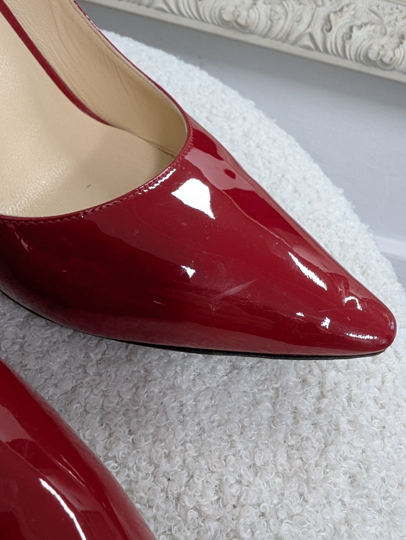 Jimmy Choo Red Patent Leather Pumps. Size 40.5.