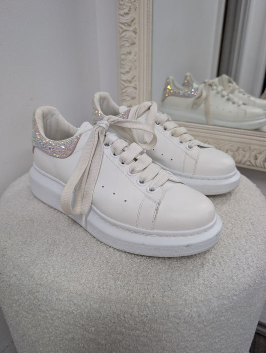 Alexander McQueen Oversized Lace Up Embellished Sneakers. Size 38.