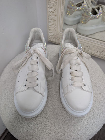 Alexander McQueen Oversized Lace Up Embellished Sneakers. Size 38.
