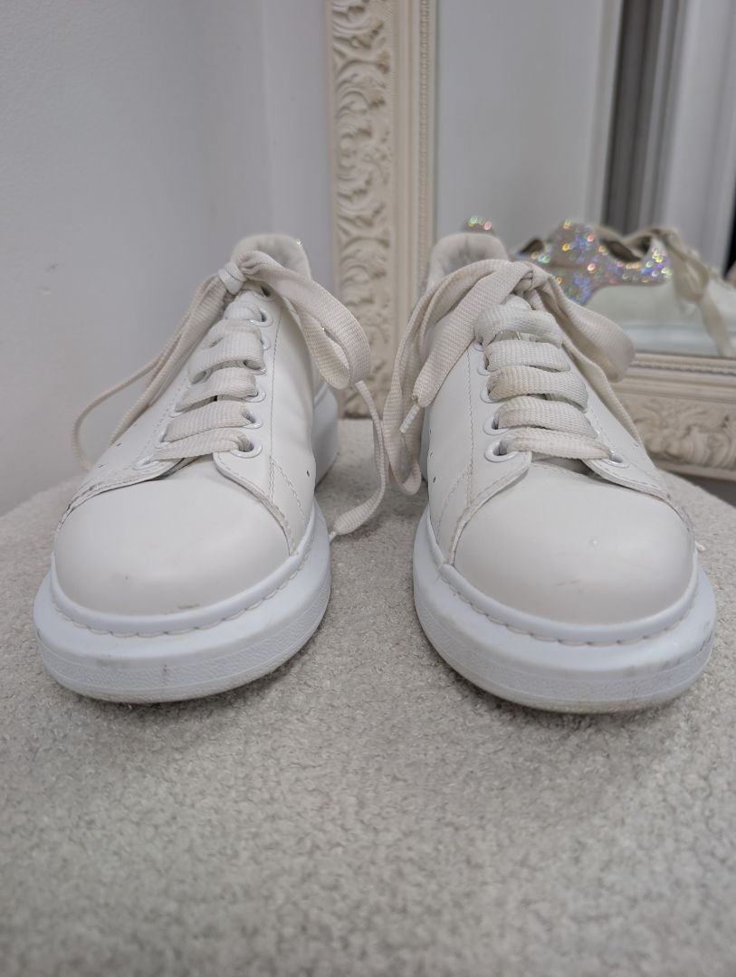 Alexander McQueen Oversized Lace Up Embellished Sneakers. Size 38.