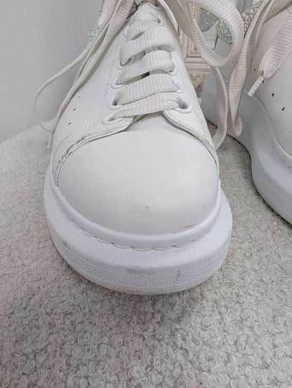 Alexander McQueen Oversized Lace Up Embellished Sneakers. Size 38.