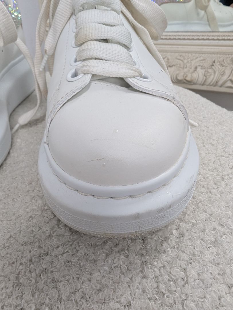 Alexander McQueen Oversized Lace Up Embellished Sneakers. Size 38.