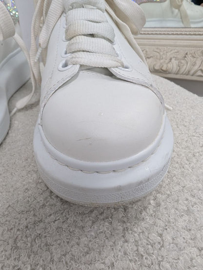 Alexander McQueen Oversized Lace Up Embellished Sneakers. Size 38.