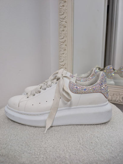 Alexander McQueen Oversized Lace Up Embellished Sneakers. Size 38.
