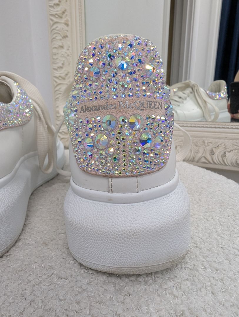 Alexander McQueen Oversized Lace Up Embellished Sneakers. Size 38.