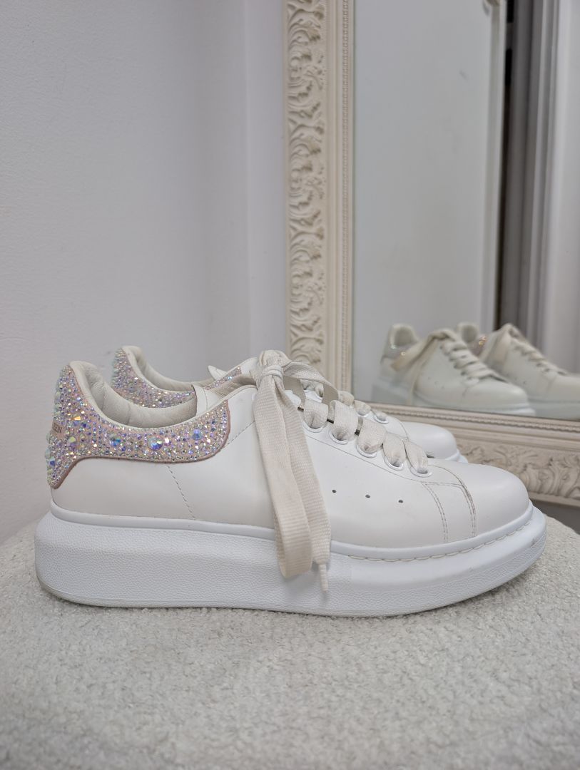 Alexander McQueen Oversized Lace Up Embellished Sneakers. Size 38.