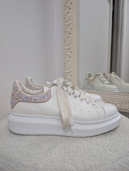 Alexander McQueen Oversized Lace Up Embellished Sneakers. Size 38.