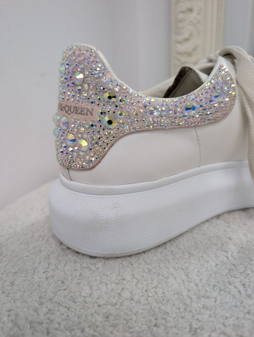 Alexander McQueen Oversized Lace Up Embellished Sneakers. Size 38.