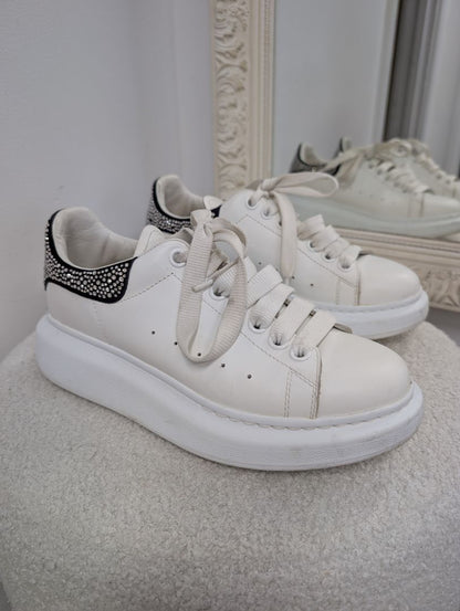 Alexander McQueen Oversized Lace Up Embellished Sneakers. Size 38.
