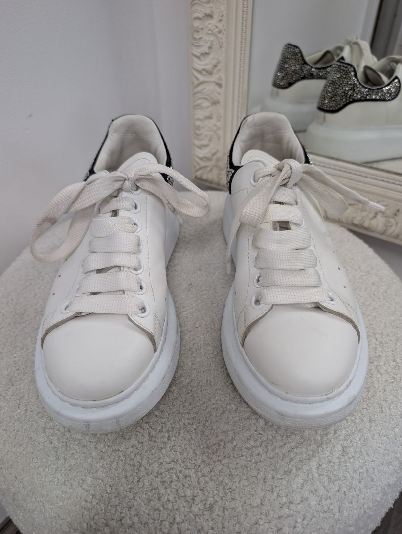 Alexander McQueen Oversized Lace Up Embellished Sneakers. Size 38.
