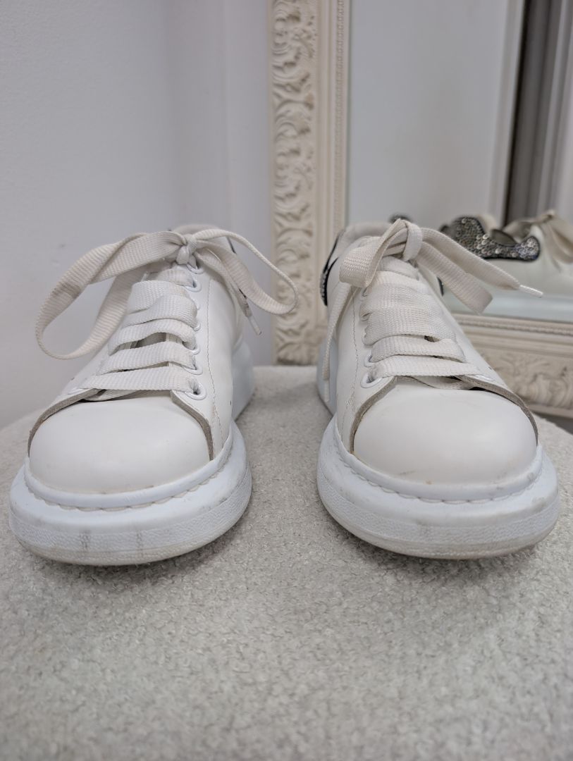 Alexander McQueen Oversized Lace Up Embellished Sneakers. Size 38.