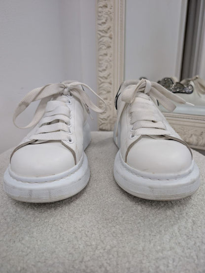 Alexander McQueen Oversized Lace Up Embellished Sneakers. Size 38.